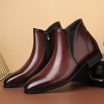 Men's Chelsea Boots British Style Short Boot Luxury High-Top Leather Boots for Men Business Men Dress Boots Botas Hombre
