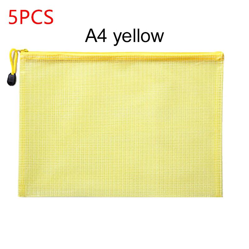Mesh Zipper Pouch Document Bag A4/A5 Waterproof Zip File Folders Pen Bag Storage Bags School Office Supplies Document Folder TMZ