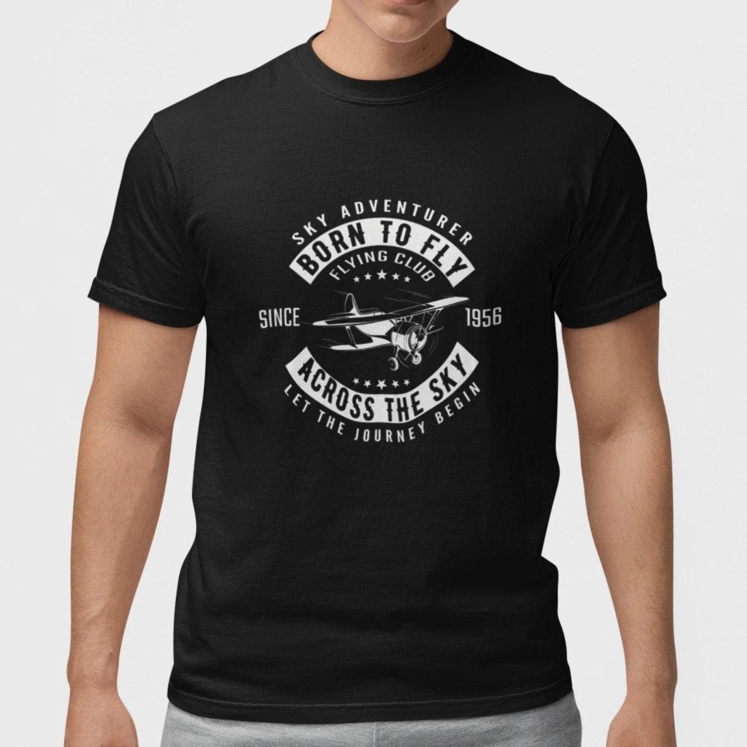 Born To Fly Vintage T Shirt Aviation Airplane Pilot Retro Flying Club Tee XXL