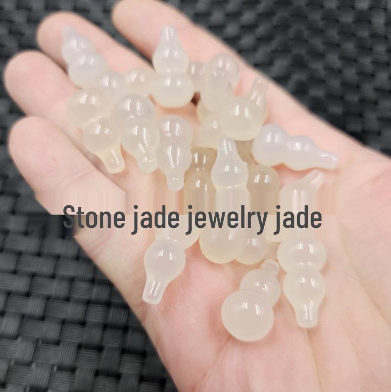 A-Grade Ice White Chalcedony Agate Gourd Pendant