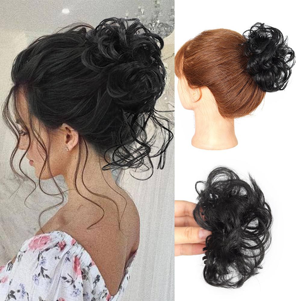 Женский кудрявый объемный ленивый свадебный пучок, шиньон
