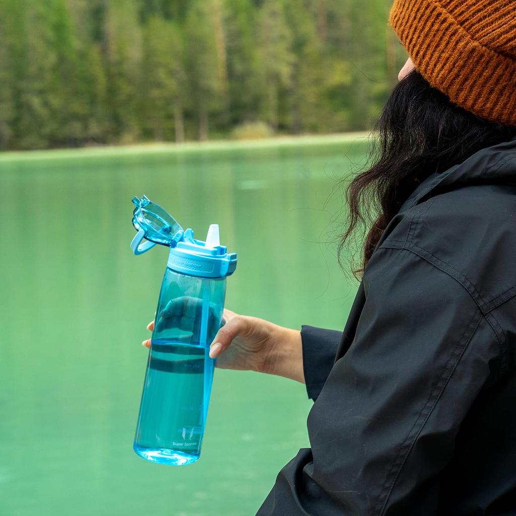 Super Sparrow Water Bottle - 500ml - Made with American Tritan BPA-Free Straw - Ideal for Sports, School, Baseball, Outdoor Activities, Camping, and