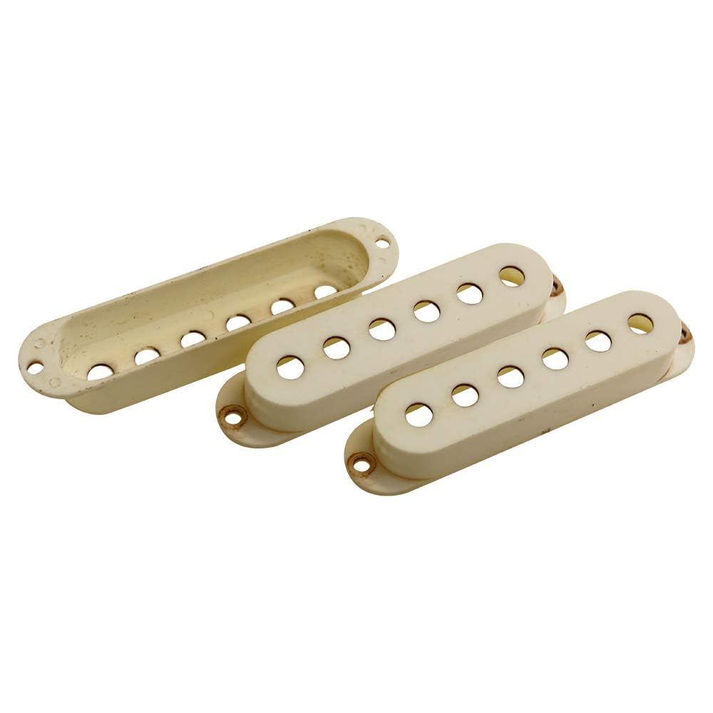 SCUD Master Relic Collection ST Type Pickup Covers 60s Style 3 Piece Set White Relic Finish