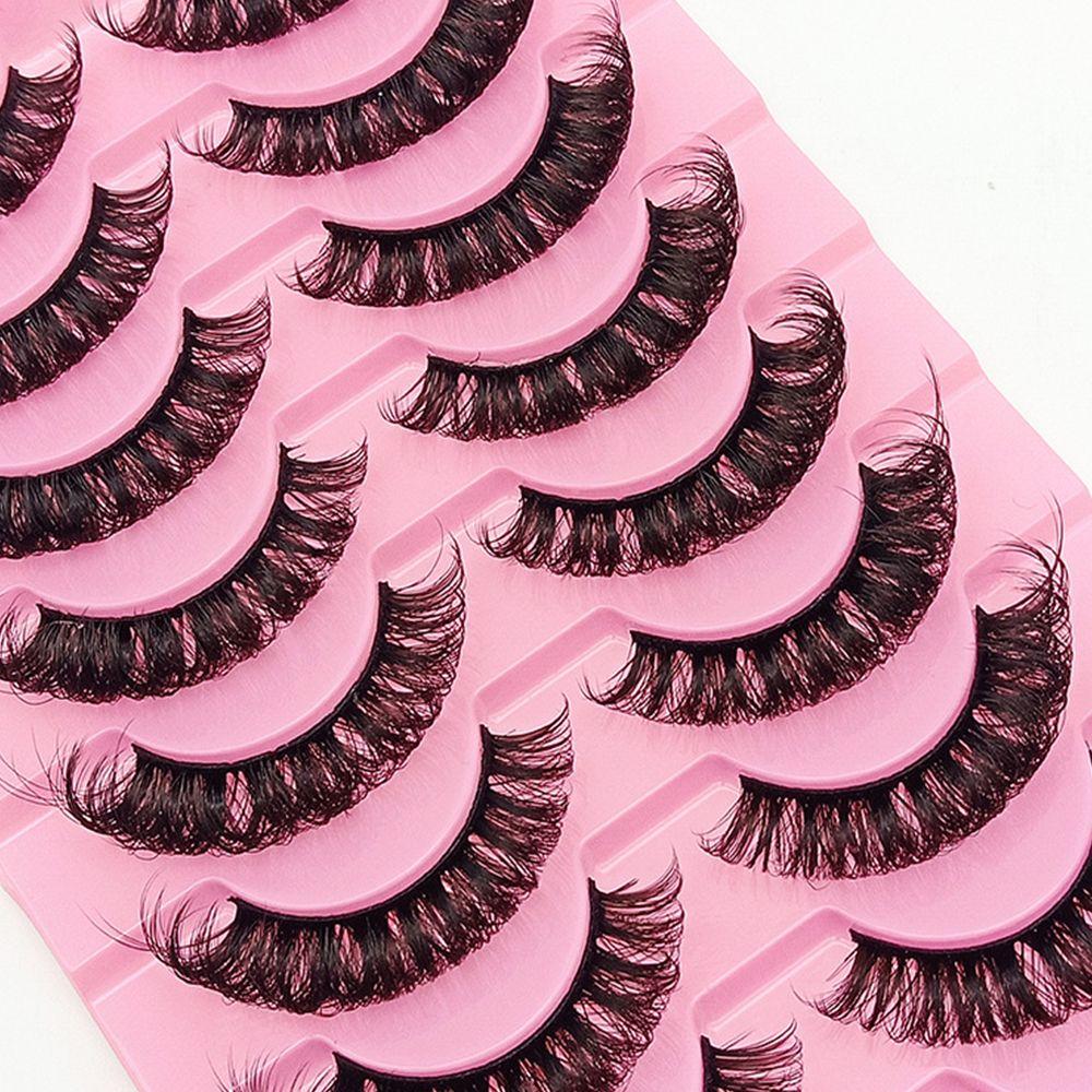 10 Pairs Eye Lashes Natural Long Wispy Volume False Eyelashes Russia Volume Faux Mink DD Curl