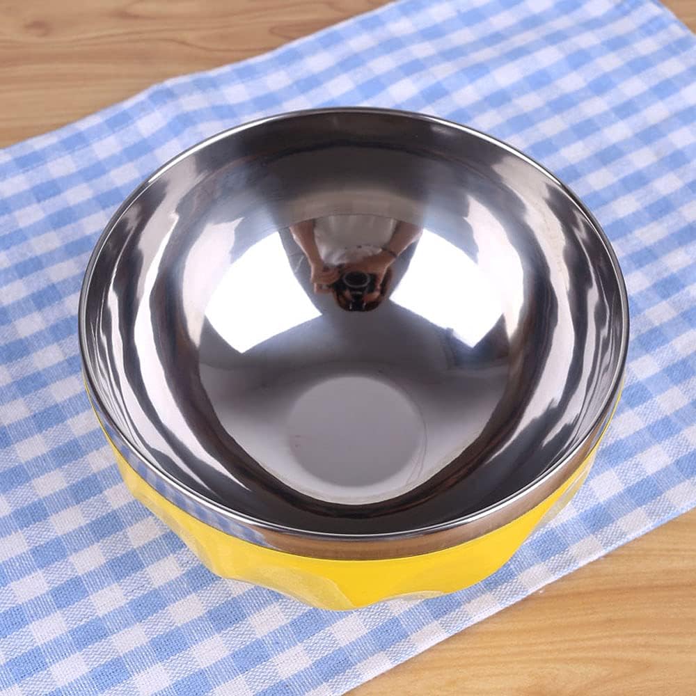 6 Pack Colorful Stainless Steel Bowls,4.92 Inch Double Walled 15 Oz Heat Insulation Anti-fall Anti-scalding Kids Rice,Soup,Noodles,Salad Bowl (15 Oz)