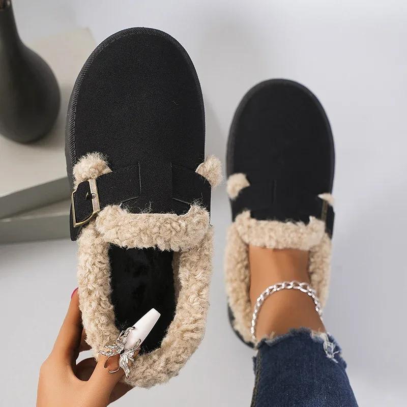 Fashion New Keep Warm Winter Ankle Boots Women 2024 Faux Suede Non-Slip Thicken Plush Snow Boots Woman Comfort Slip-On Soft Cotton Shoes