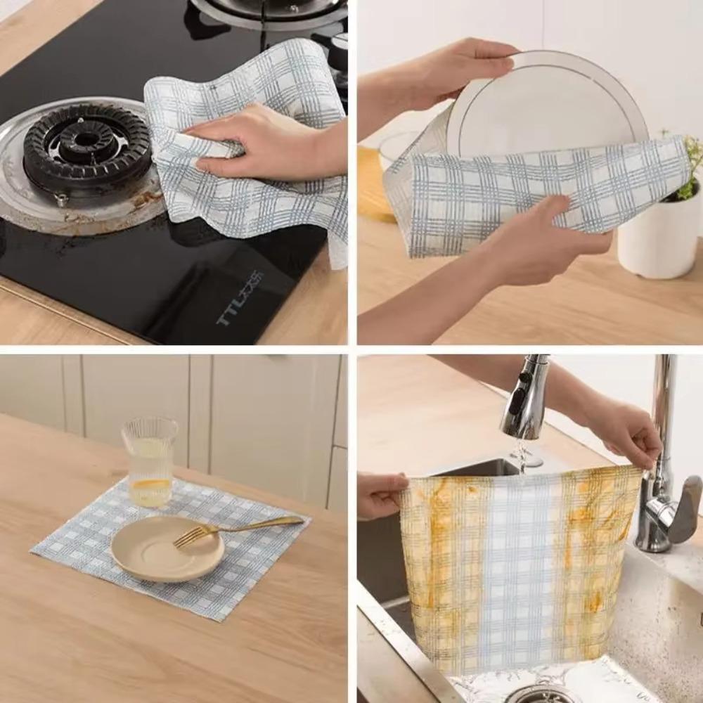 Water Absorbent Lazy Dishwashing Cloth Oil Absorbent Washcloth Dishcloth Disposable Kitchen Towel