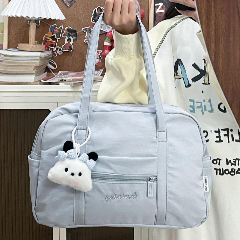 

Жіноча легка повсякденна нейлонова спортивна сумка - Велика місткість, корейський стиль для подорожей та спорту Bag Only синій