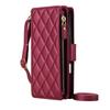 IPhone 17E 16 18 Pro Max Grid 9 Card Slot Crossbody Zipper Wallet Phone Case