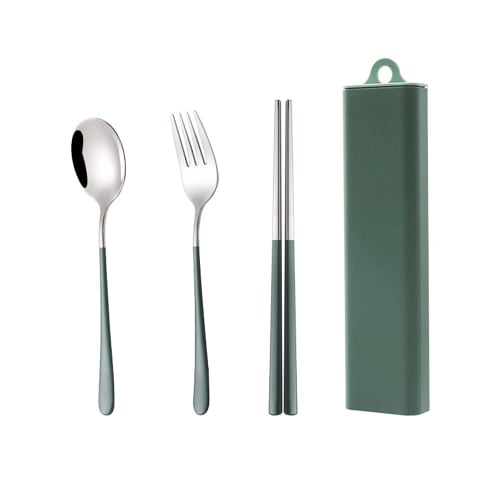 Easytoti Bento Cutlery Set with Chopsticks, Spoon, and Fork, Includes a Sliding Case, Easy To Use, Perfect for Students and Adults, Lunch, Outdoor Act