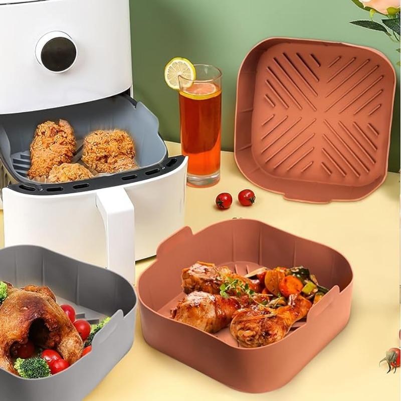 Silicone Air Fryer Basket Liners Square Square Silicone Pot Reusable Air Fryer Silicone Pots for Food Safe Oven Accessories