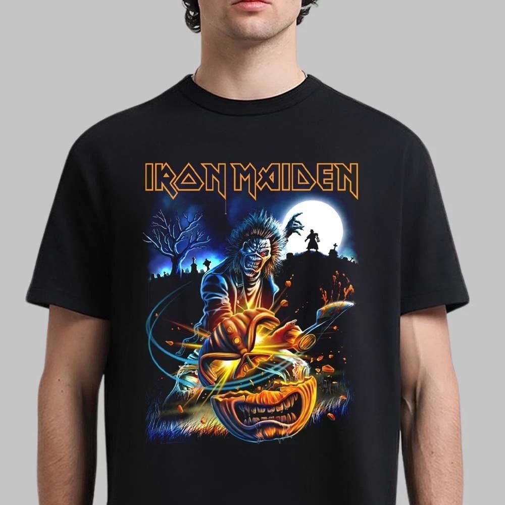 Iron Maiden Halloween 2025 Eddie Pumpkin Slasher T-Shirt Gift for Friends All Unisex T-Shirt S
