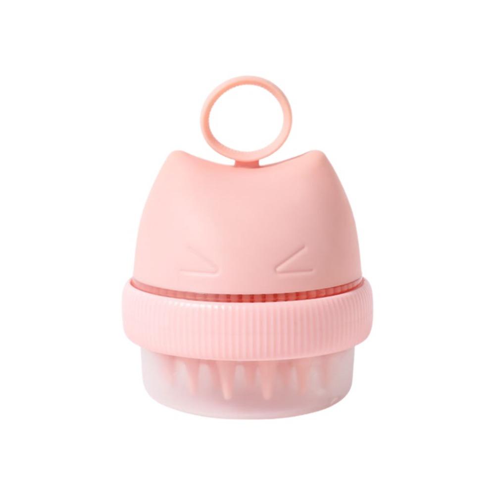 Scrubbing Function Cat Bath Brush Soft Bristles Can Hold Shower Gel Silicone Bath Brush Wet and Dry Use Hanging
