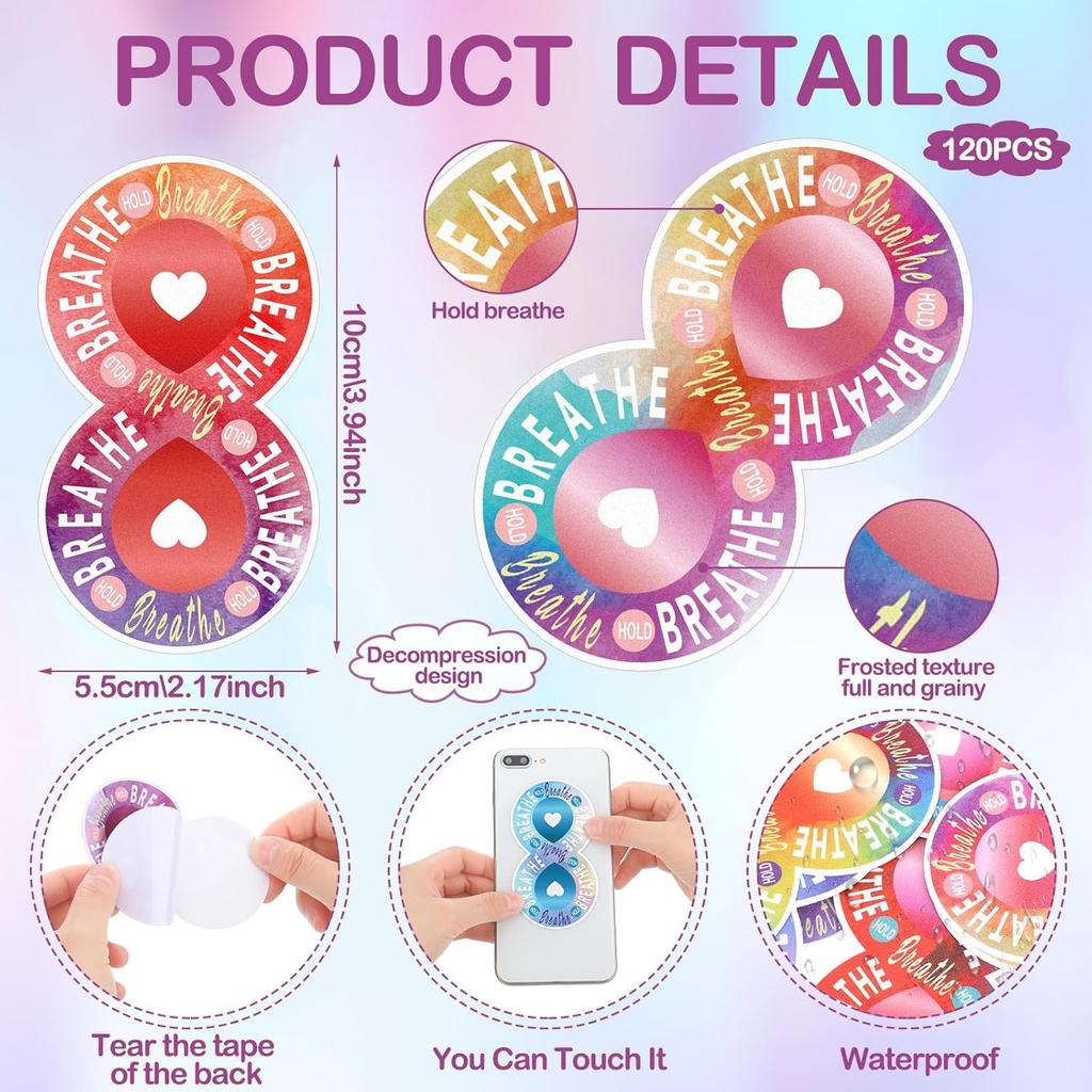Fulmoon 120 Pcs Calm Anxiety Sensory Stickers Textured Sensory Strips Tactile Rough Calm Sensory Stickers Adhesive Tactile 8 Shaped Fidget Tool for