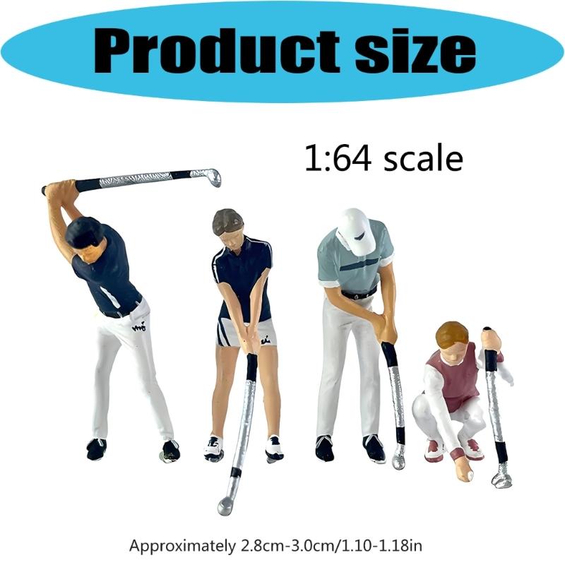 Golf Player Figure Model 1:64 Scale Hand Painted Miniature Figure for Miniature Scene Dioramas Props,Model Car Display