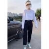 Women's Long Sleeve Cotton Base Layer - Warm, Regular Fit for Spring, Autumn, Winter - Plus Velvet Inner Layer
