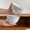 Ink Swallow Nordic Tableware Set High-End Lace Household Bowls Binaural Bowls Underglaze Color Ceramic Rice Bowl