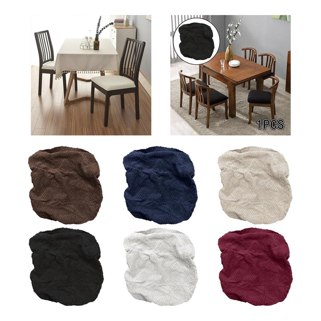 Jacquard Cushion Slipcovers Protectors,Washable Polyester Dining Chair Covers for Wedding
