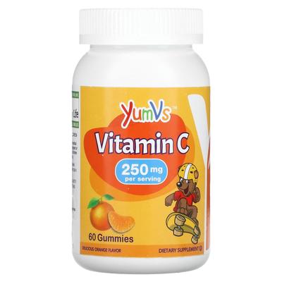YumVs, Children's Vitamin C, Delicious Orange, 250mg, 60 Gummies