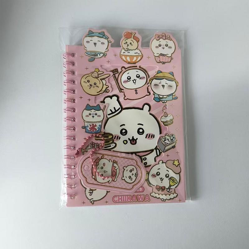 Милый блокнот-наклейки Chiikawa 3-в-1 Карточка Дневник-планер с наклейками Высокое качество С веселыми декоративными наклейками