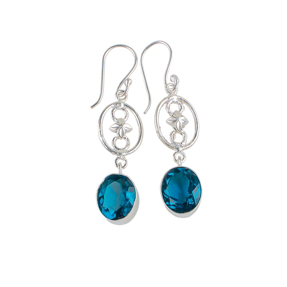 Apatite Gemstone 925 Sterling Silver Jewelry Handmade Earrings 2.00" For Gift EE-17-12