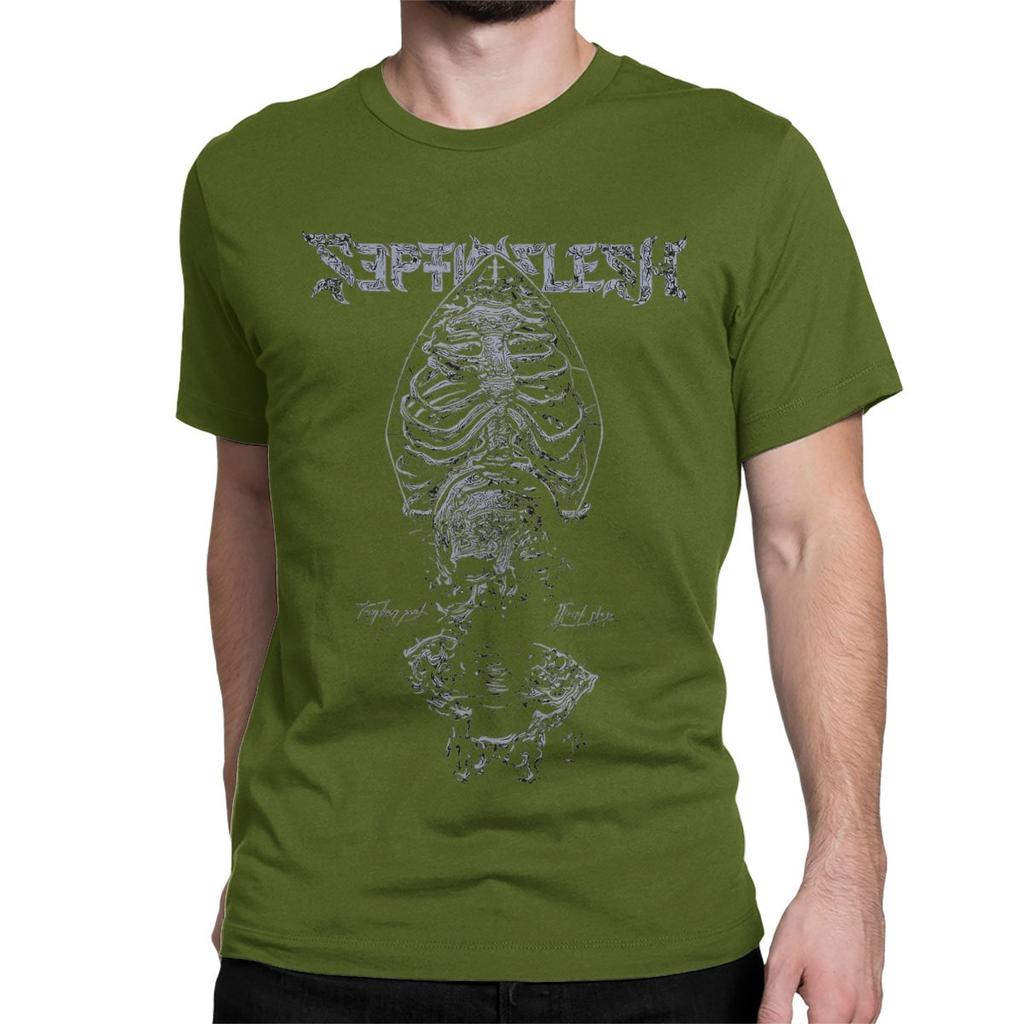 Men Women's T-Shirts Septicflesh Metal Band Rock Fun Cotton Tee Shirt Short Sleeve Meshuggah T Shirt  Clothing Plus Size