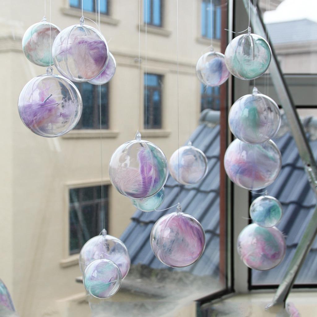15pcs Plastic Hollow Ball Christmas Hollow Ball Decorations Ball Shopping Mall for Window Transparent Ball Candy Box