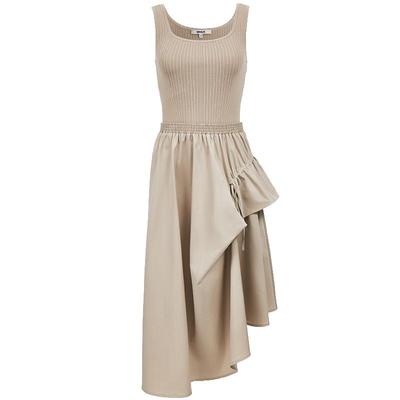 2025 Spring Sleeveless Round Neck Mid-Length Dress