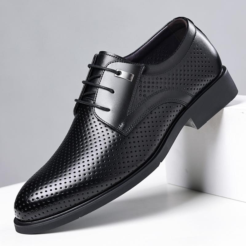 Fashion Men's Business Formal Shoes Luxurious Glossy Leather Shoes Classic Interview Versatile Men's Casual Shoes for Commuting