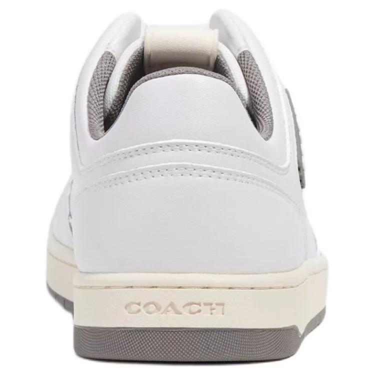 Coach C201 Leather Round Toe Lace-Up Low-Top Sneakers Women Sneakers White CR954-VKN