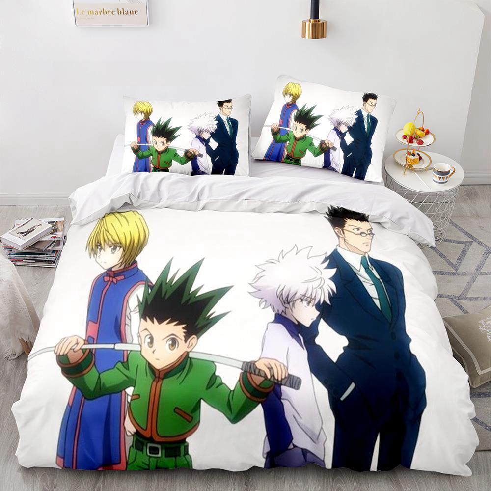 Fashion Anime HUNTER×HUNTER Bedding Set Single Twin Full Queen King Size Bed Set Adult Kid Bedroom Duvetcover Sets Home Textiles