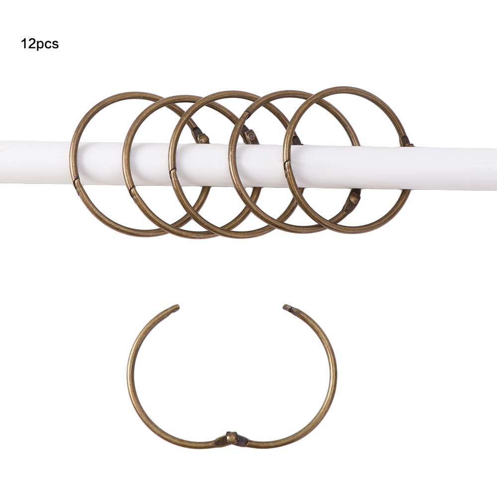 12PCS Rust Proof Shower Curtain Hooks Anti-Drop Circular Bathroom Curtain Rings Strong Load-bearing Curtain Rings