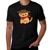 I Draw Billy the Kitten Being the Cowboy Cat He Is / Meowdy Text T-Shirt Casual Graphic Print Tee