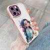 Blue-haired Girl Is Suitable for Apple 15 Mobile Phone Case 15Promax All-inclusive 14 with Flash Diamond Lens Film 13 Fairy Model.
