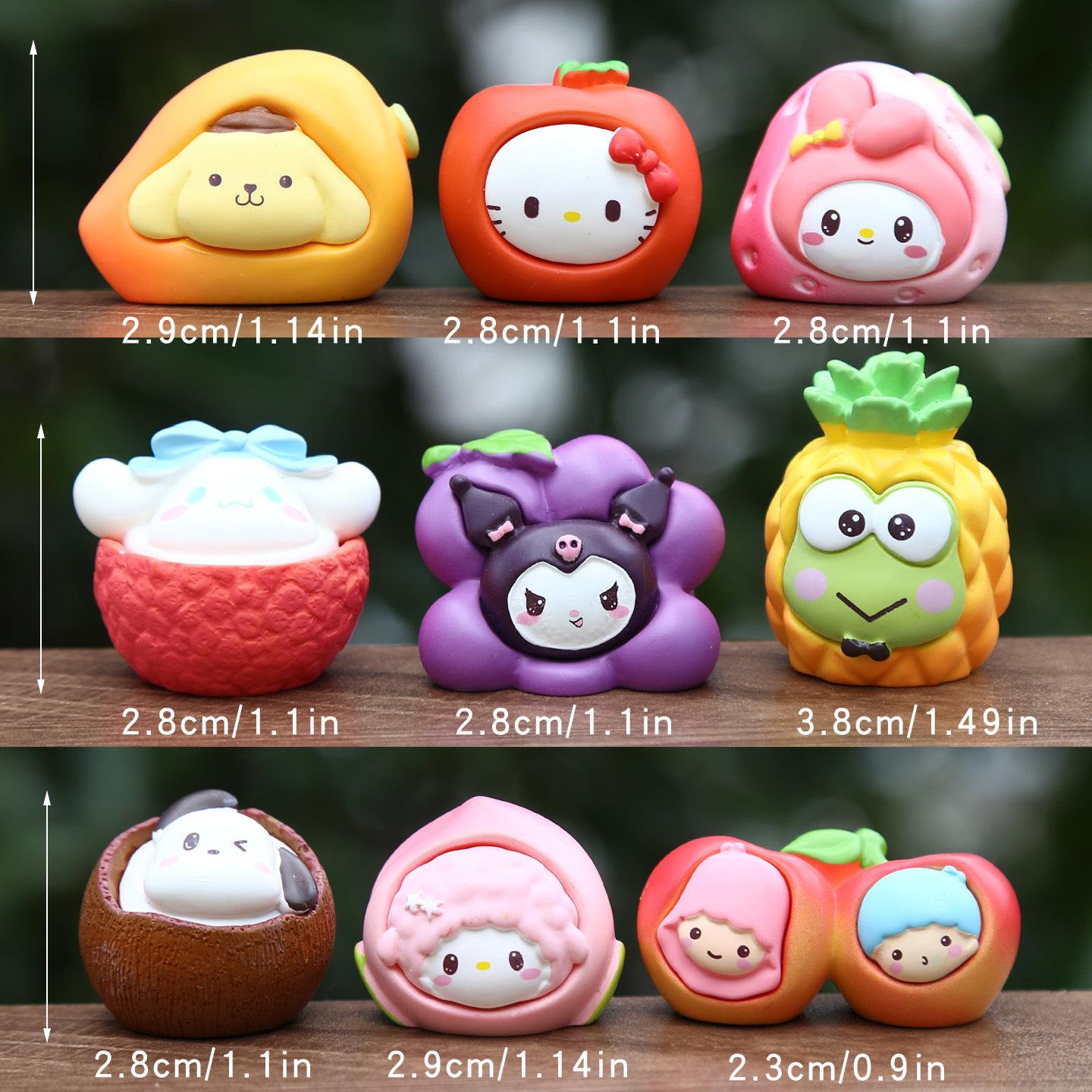 Cartoon Resin Fruit Granules KT Doll Blind Box Creative Car Ornament Gift