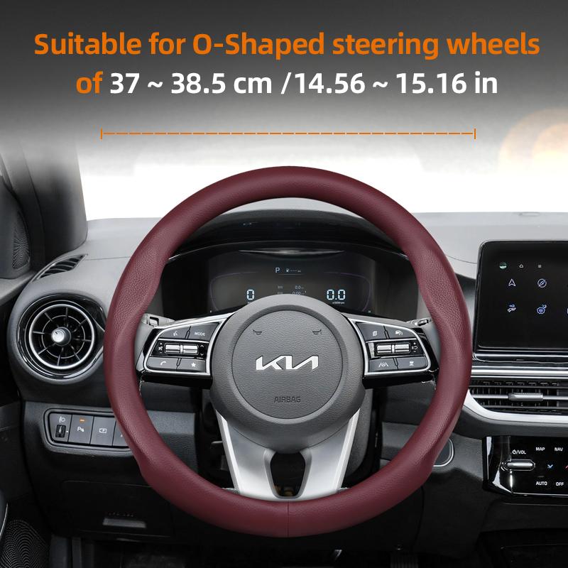 Suitable for Kia Ultra-Thin Breathable Leather Steering Wheel Cover Suitable for Ceed Jd Picanto Sportage 3 2019 Ev3 Rio 4 Cerato 2 Stonic Niro Xceed