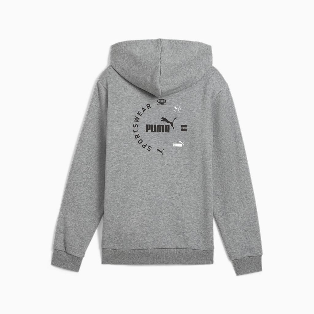 Boy's Hoodie Puma POWER GRAPHIC FZ FL Gray 68185503 R 128