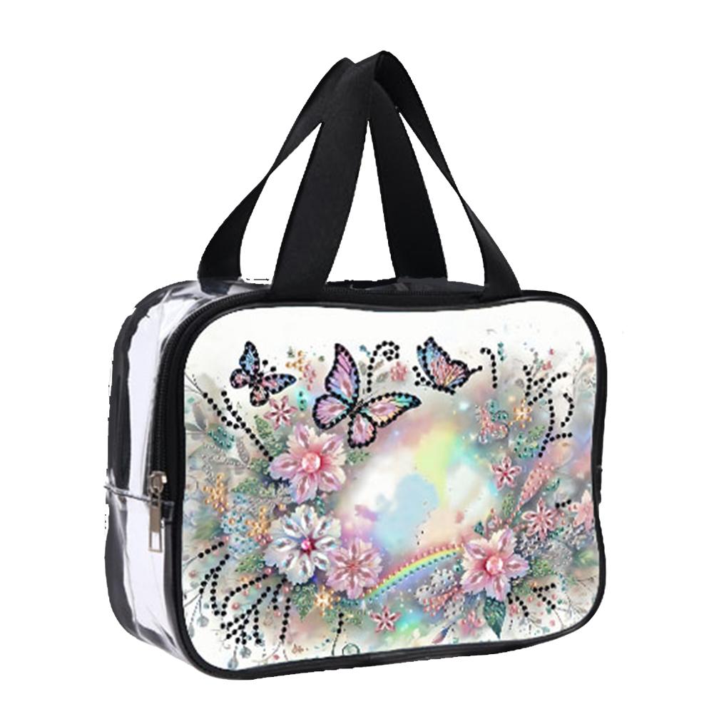 DIY Diamond Art Crystal Rhinestone Cosmetic Bag Large Capacity Diamond Dot Diamond Storage Pack for Cash Carry Daily Use Travel