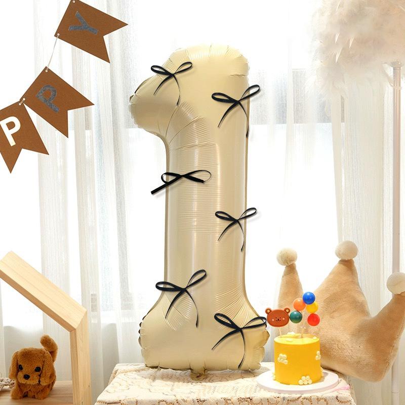 

32 Inch Large Number Ball Bow Aluminum Foil Ball, Party Decoration One Size жовтий