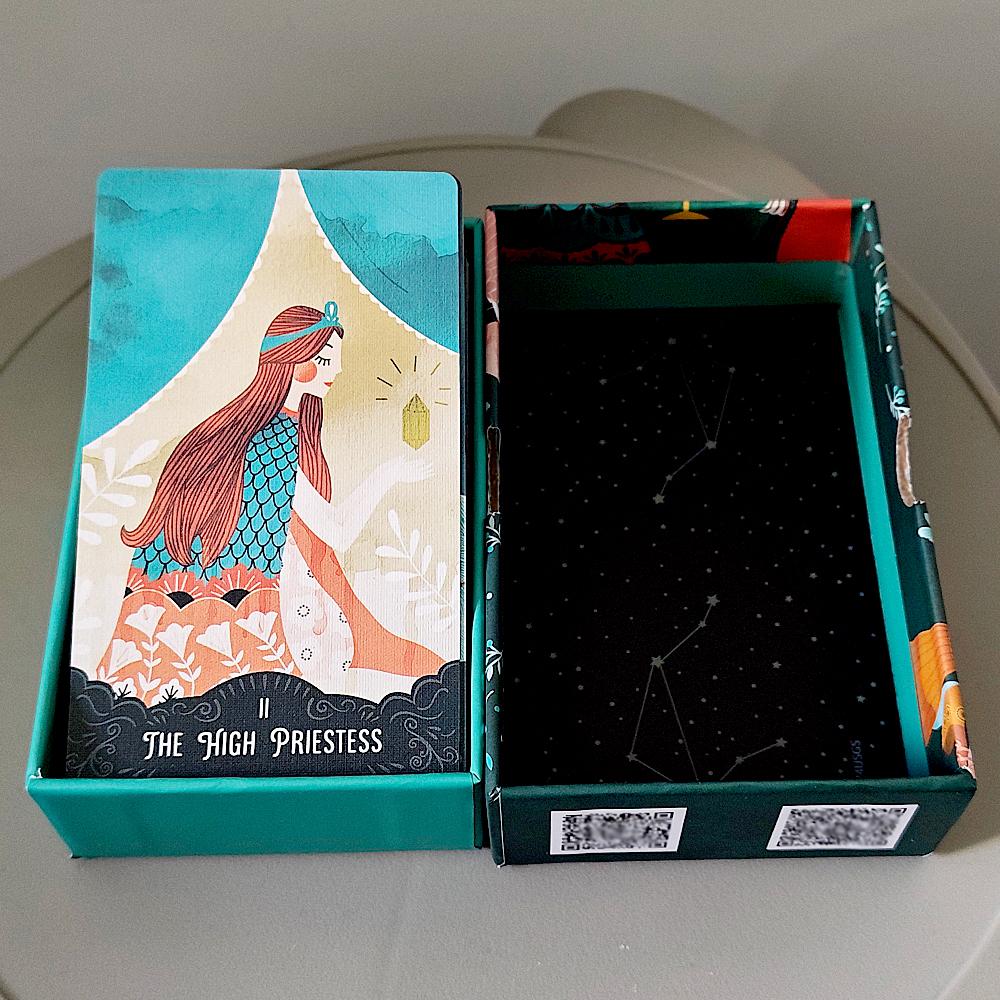 12*7cm Sternenmädchen Tarot Deck 78-Karten Deck Ästhetische Himmlische Göttliche Tarotkarten in Zweiteiliger Stabiler Box Doppelgeprägt