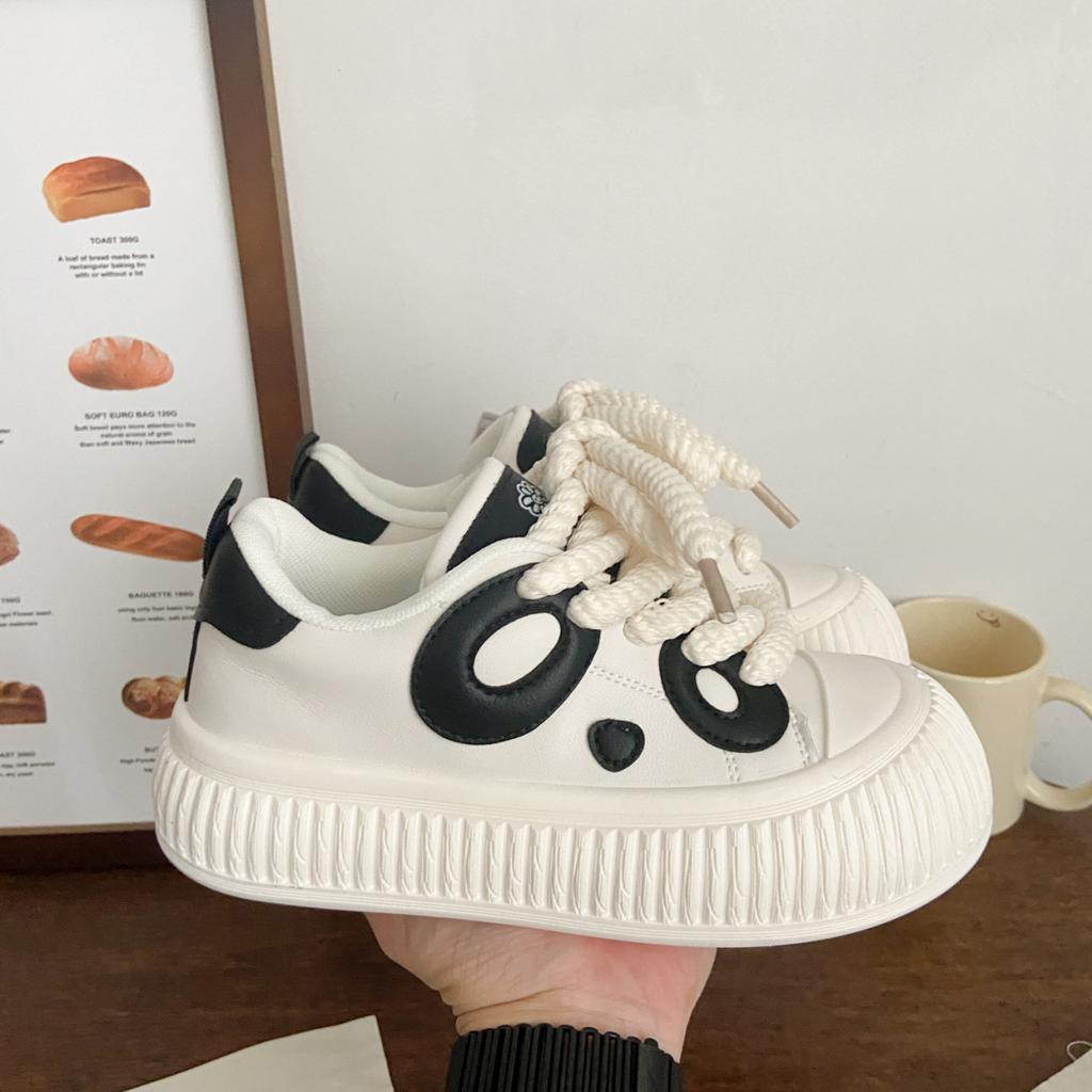 2025 new platform casual shoes board shoes women's black and white panda little white shoes board shoes women ins student tide shoes soft sole