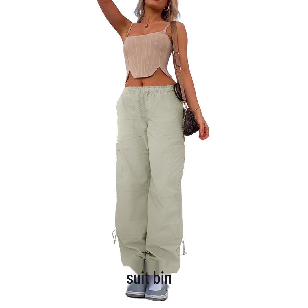 

Европейско-американские женские повседневные брюки прямого кроя с несколькими карманами для рабочей одежды S