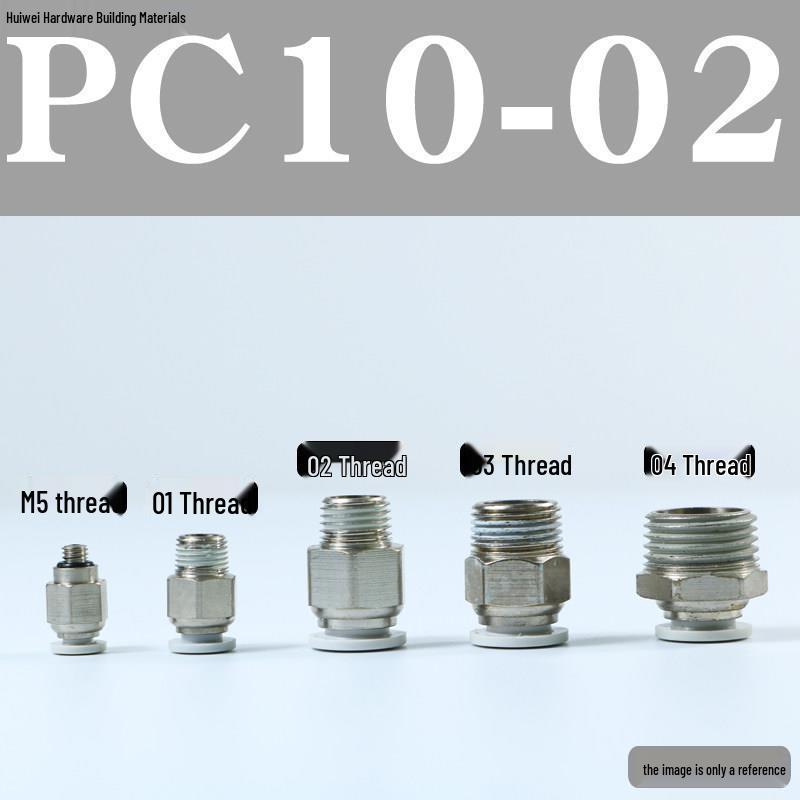 Pneumatic Push-to-Connect Air Hose Fitting - Quick Connectors PC6, PC8, PC12 (M5 Thread)