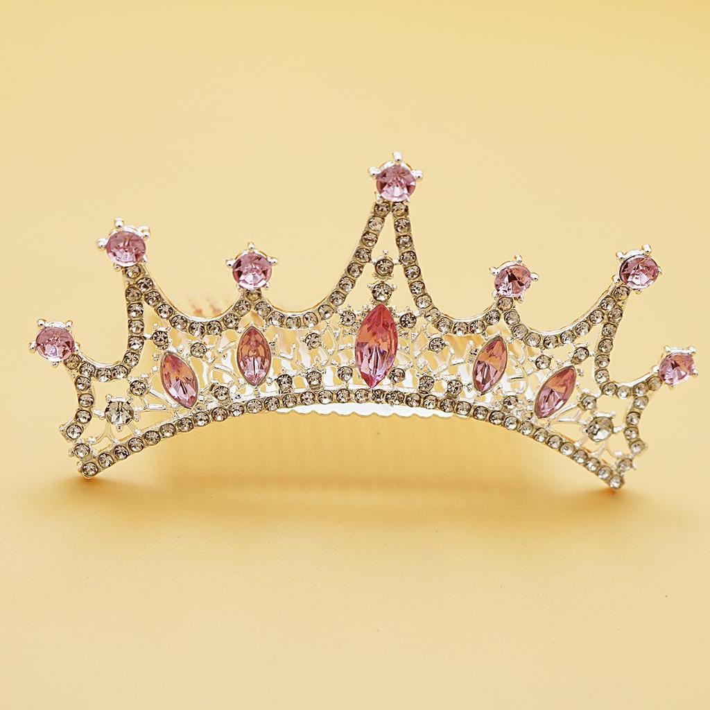 Silver-Plated Alloy Bridal Crown Headpiece - European & American Wedding Dress Accessory