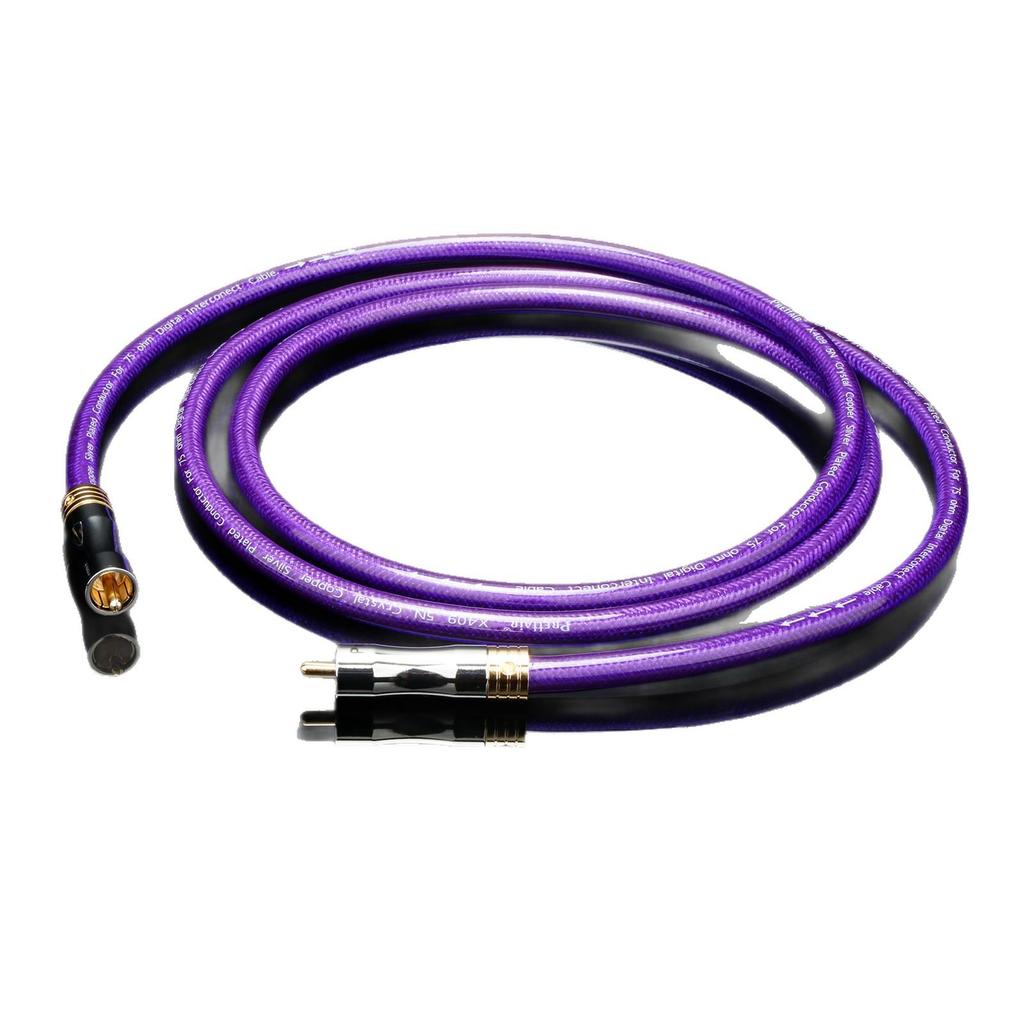 Preffair X409 Digital Coaxial Cable, 75 Ohm Single Crystal Copper Audio Connector