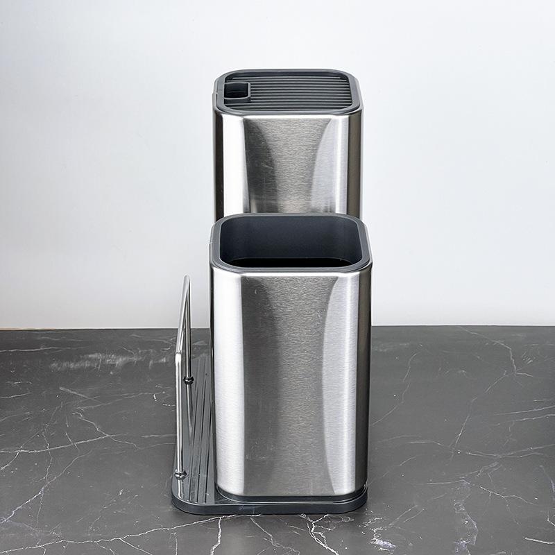 Stainless Steel Kitchen Knife Storage Holder Cutlery Utensils Holder Drainage Rack