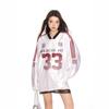 Women's American Colorblock V-Neck Long-Sleeve Sporty Jersey Sweatshirt