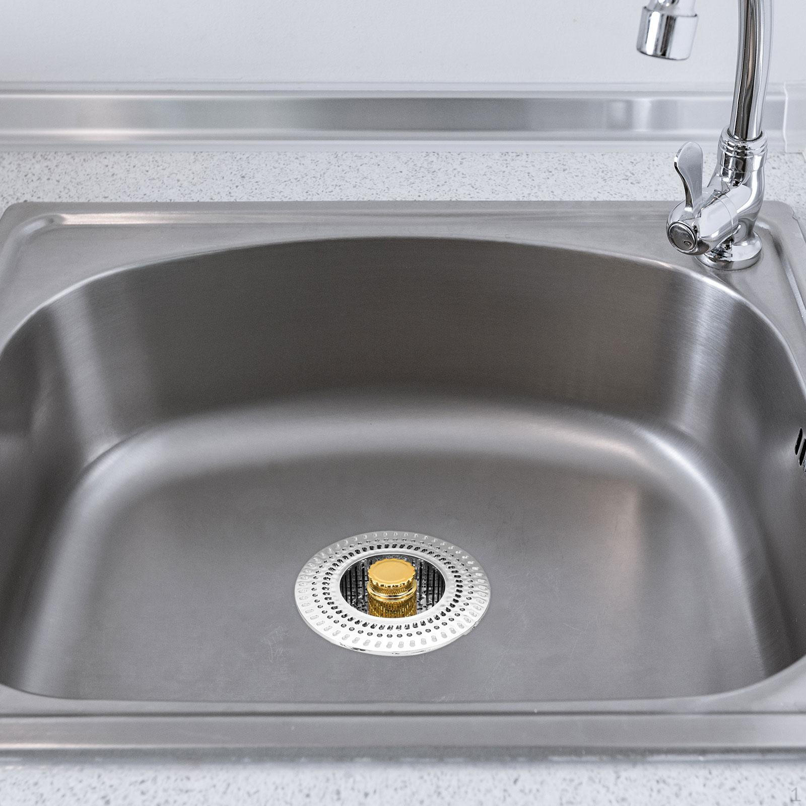

Core Drain Basket for Kitchen Sink with Fast Water Flow and Odor Control срібний