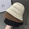 Knitted Sun Hat Wide Brim Hollow Beach Cap Casual Fisherman Hat