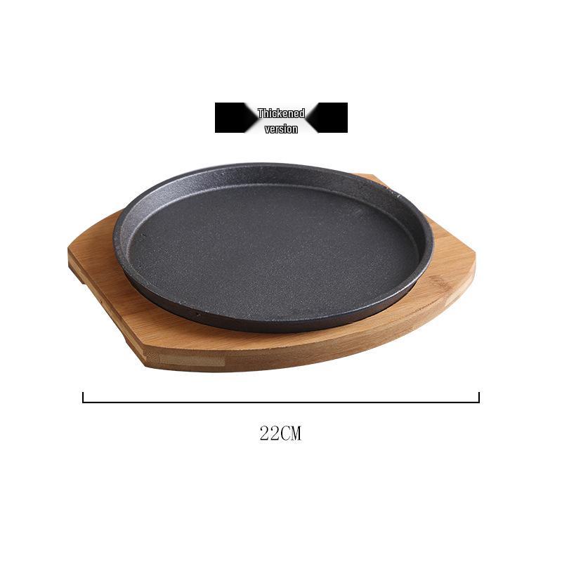Round Thickened Cast Iron Griddle: Korean BBQ & Western Steak Pan